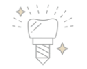 ピカピカに輝くインプラントのイラスト